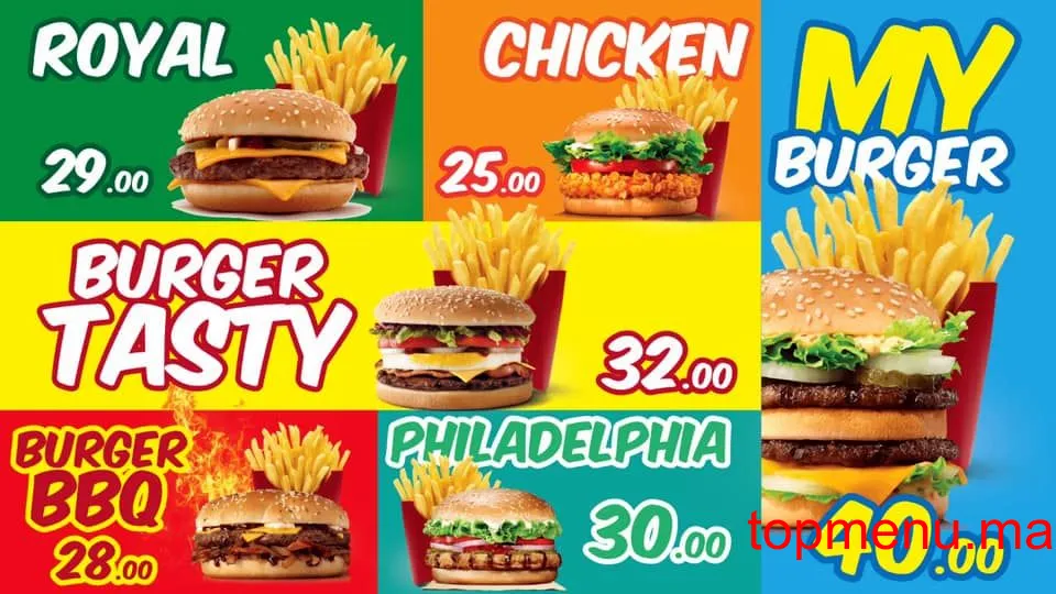 My Burger menu page 3