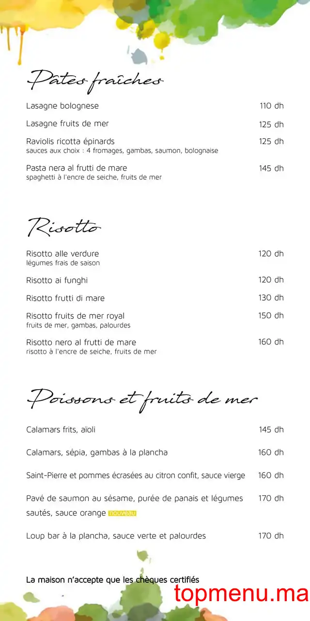 Restaurant Finzi Souissi menu page 3