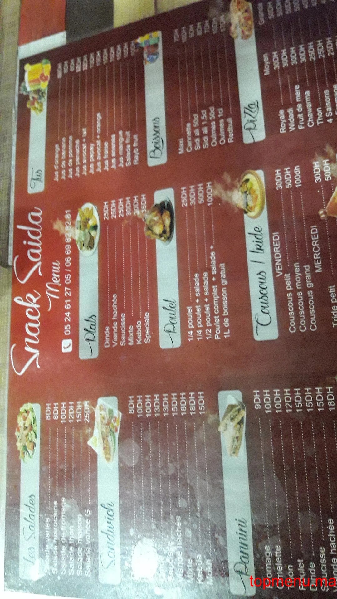 Snack Saida menu page 3