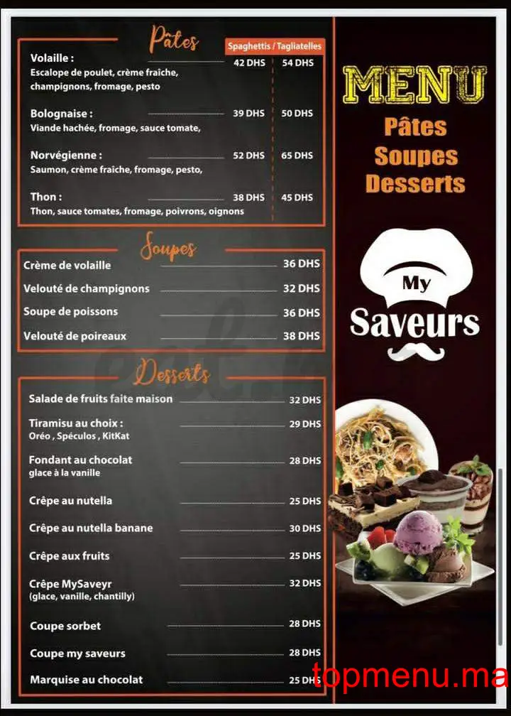 My Saveurs menu page 5