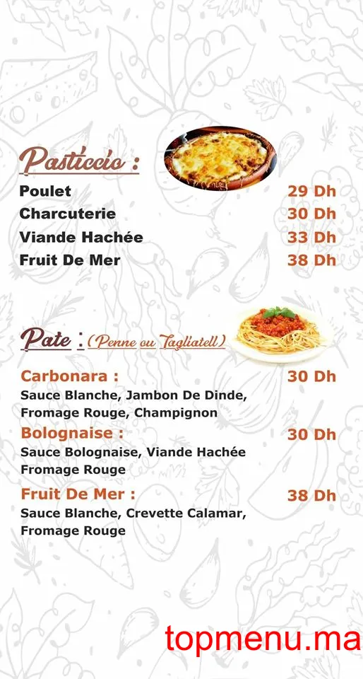 Délices d’orient menu page 2