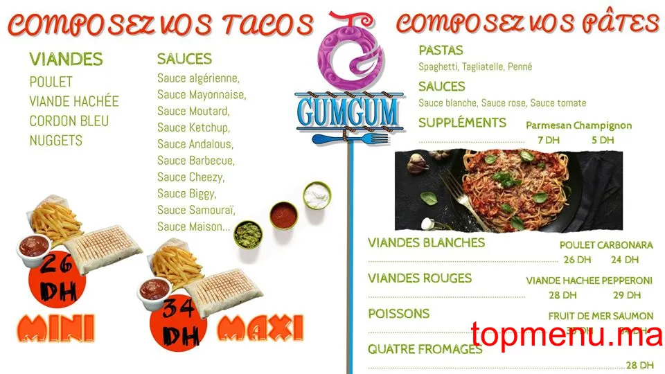 GumGum menu page 1