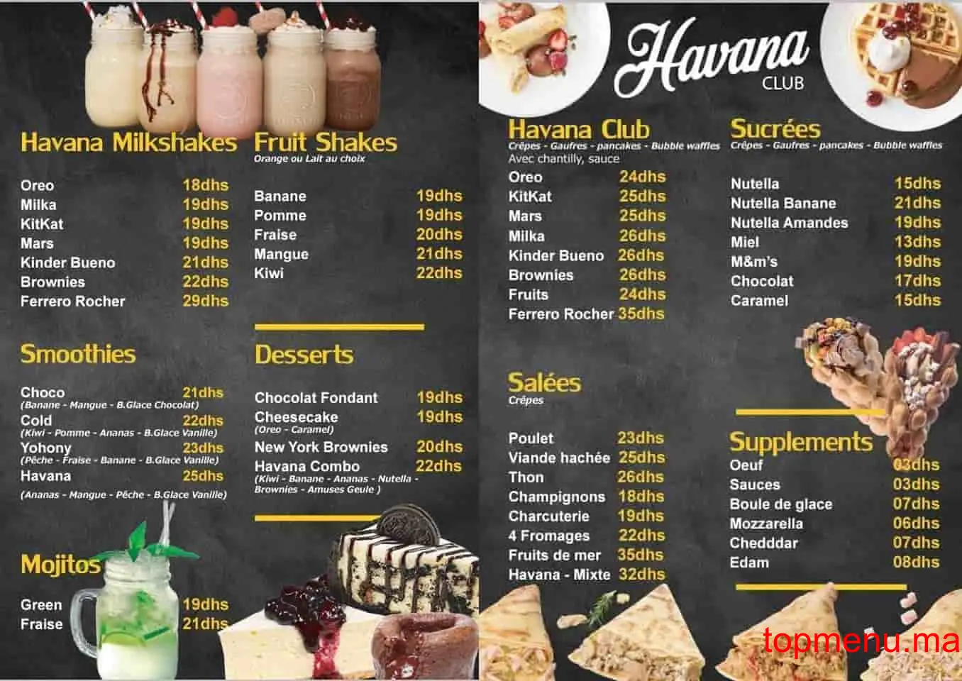 Havana Club menu page 1