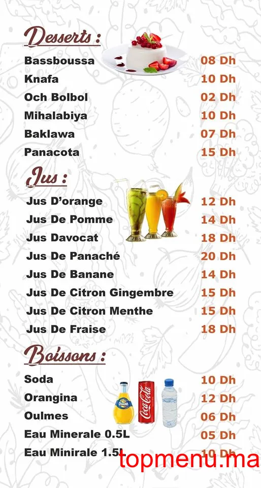 Délices d’orient menu page 1