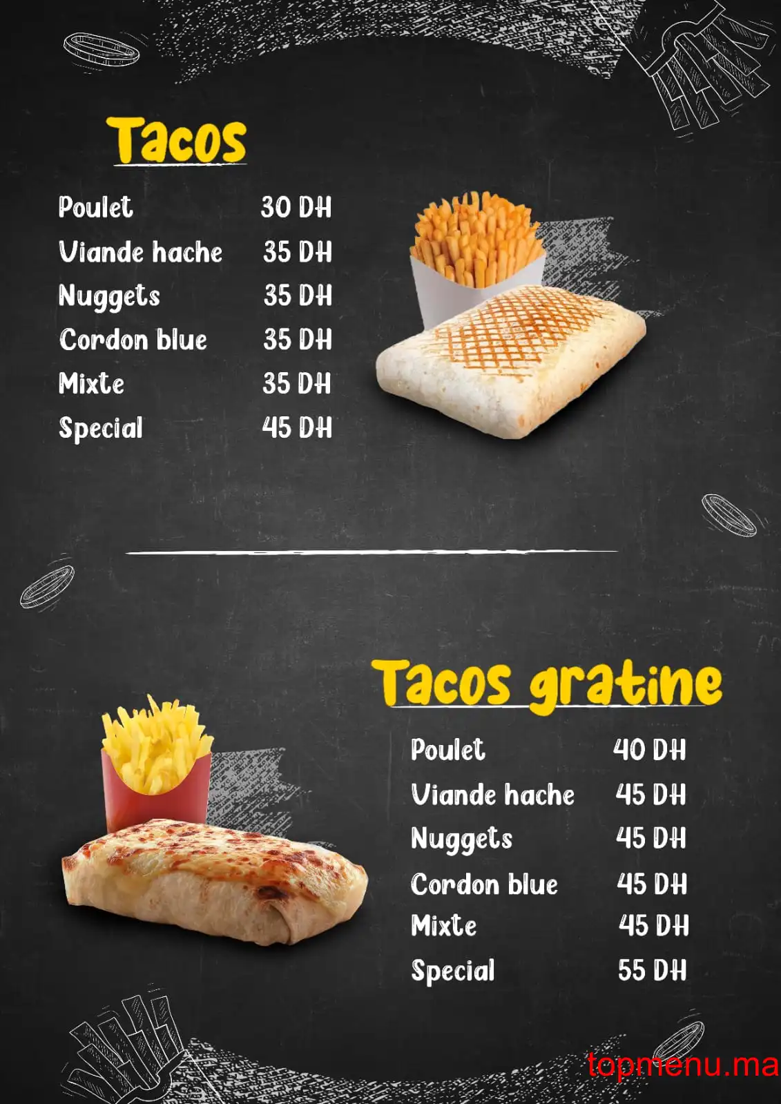 Tacos Lhanchi menu page 1