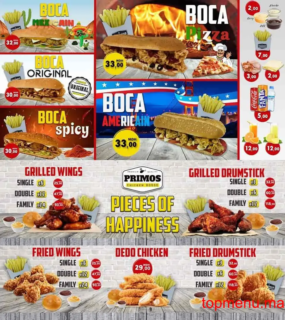 Primos Chicken menu page 2