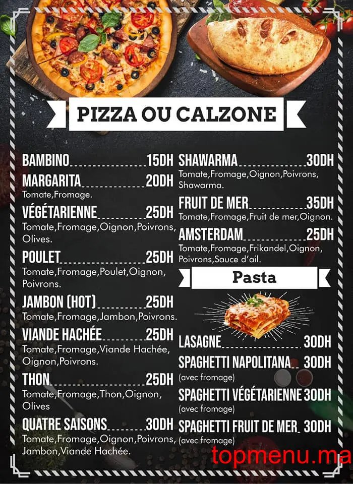 Coin d’Amsterdam menu page 2