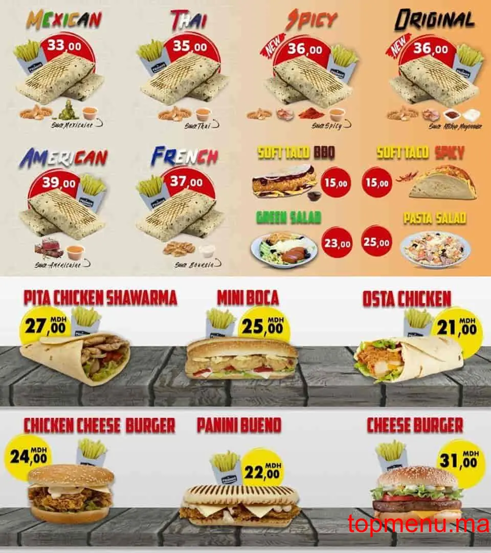 Primos Chicken menu page 1