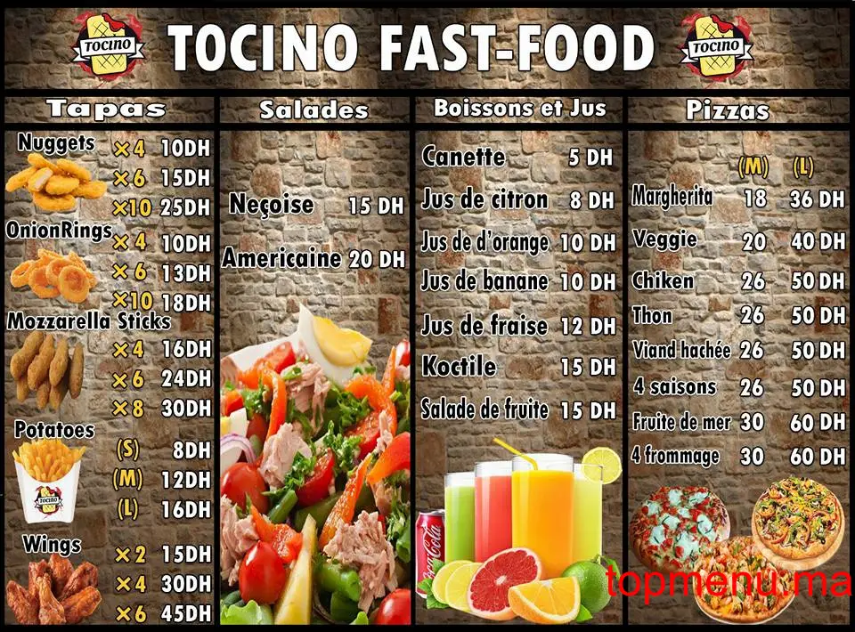 Tacos Tocino menu page 2