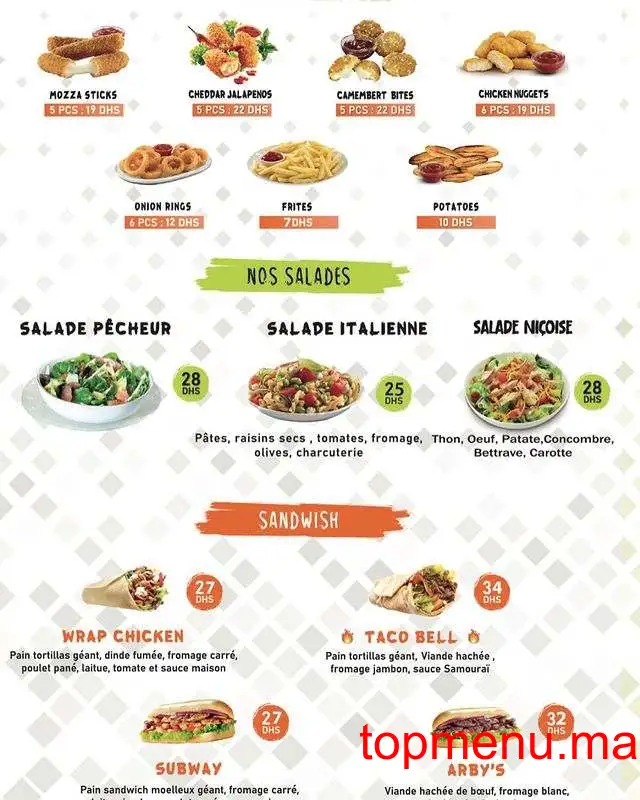 Rio Food menu page 1