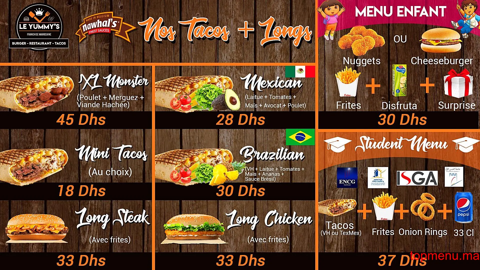 Le Yummy’s menu page 3