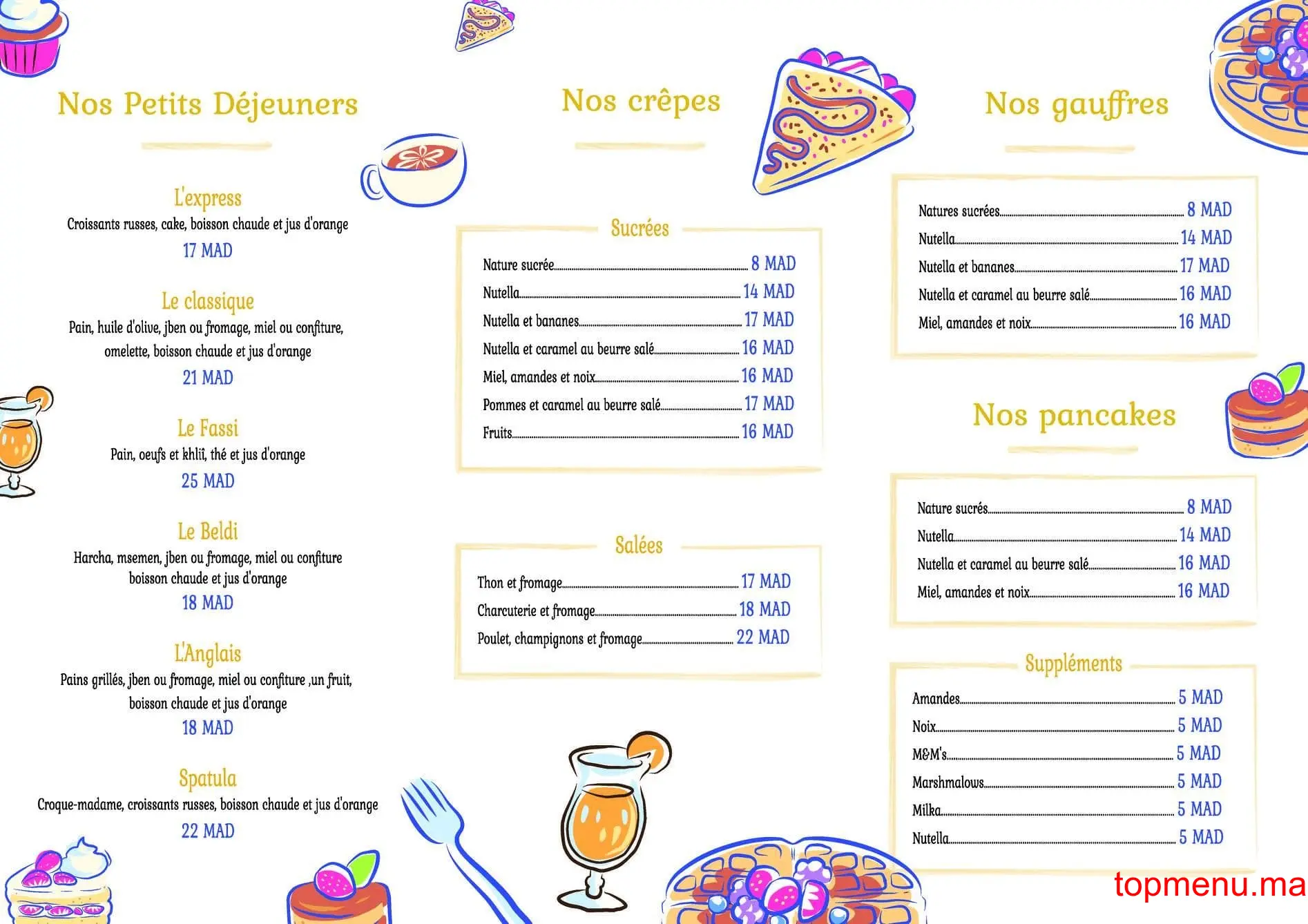 Spatula menu page 1