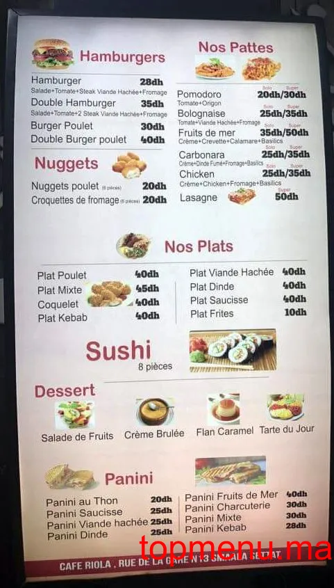 Riola menu page 2