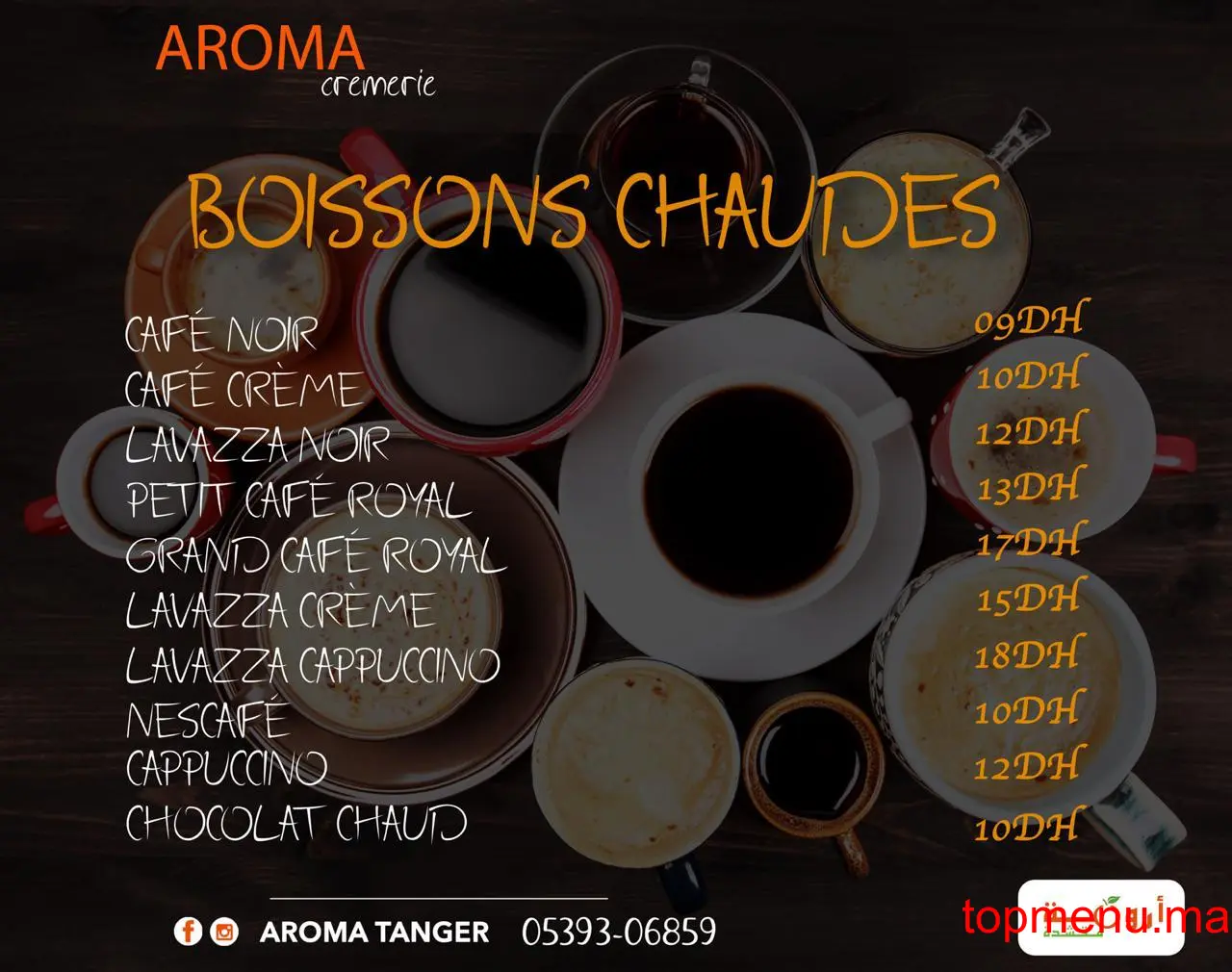 Aroma Tanger menu page 14