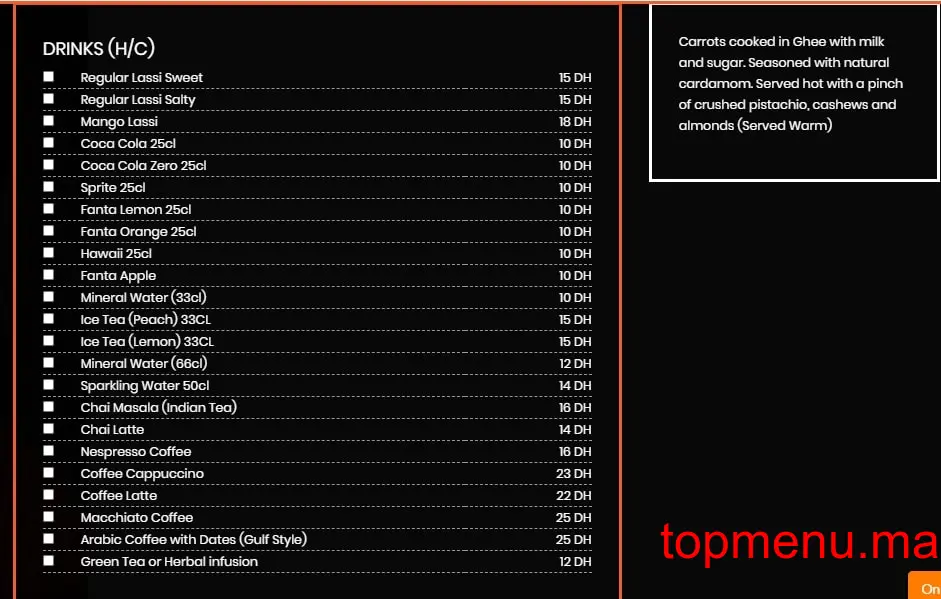 Sarayah Food menu page 4