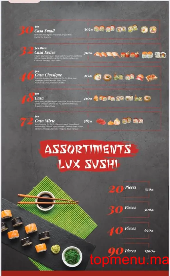 Casa Sushi menu page 10