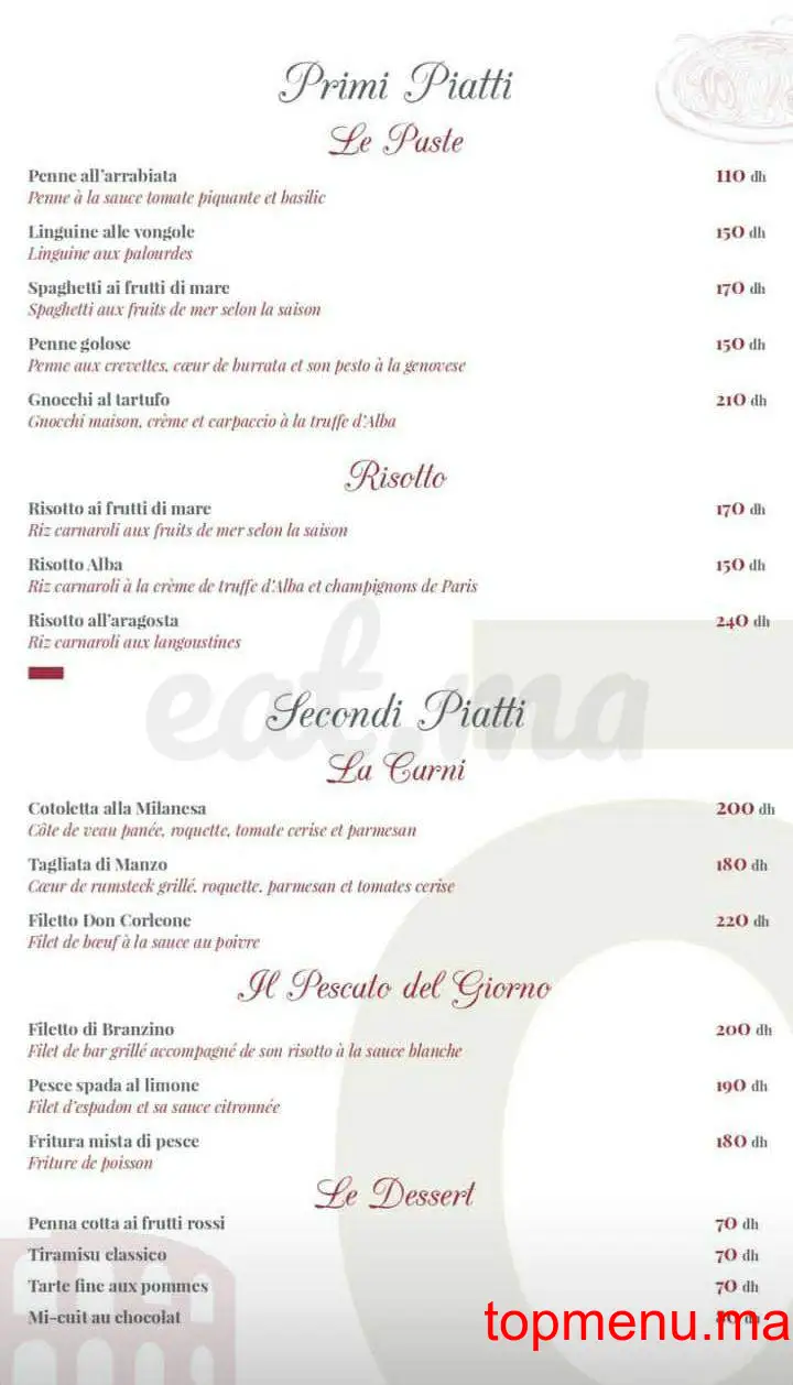 Gusto e Sapore menu page 2