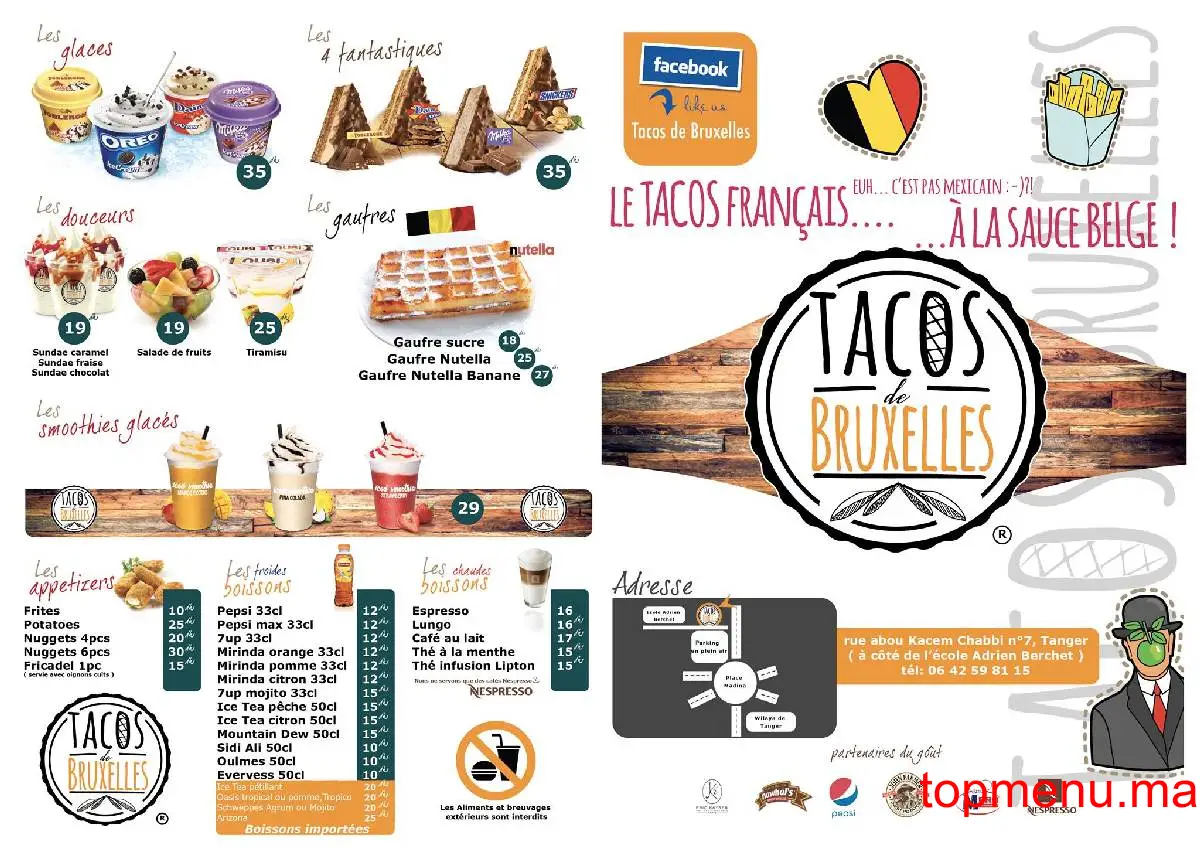 Tacos de Bruxelles menu page 2