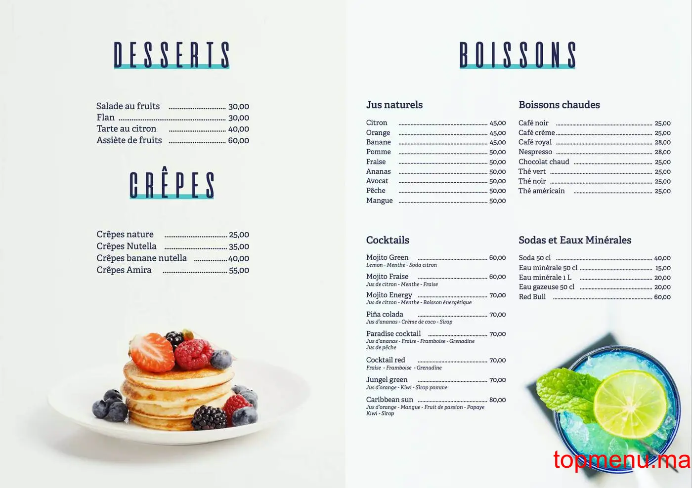 Amira Beach menu page 5