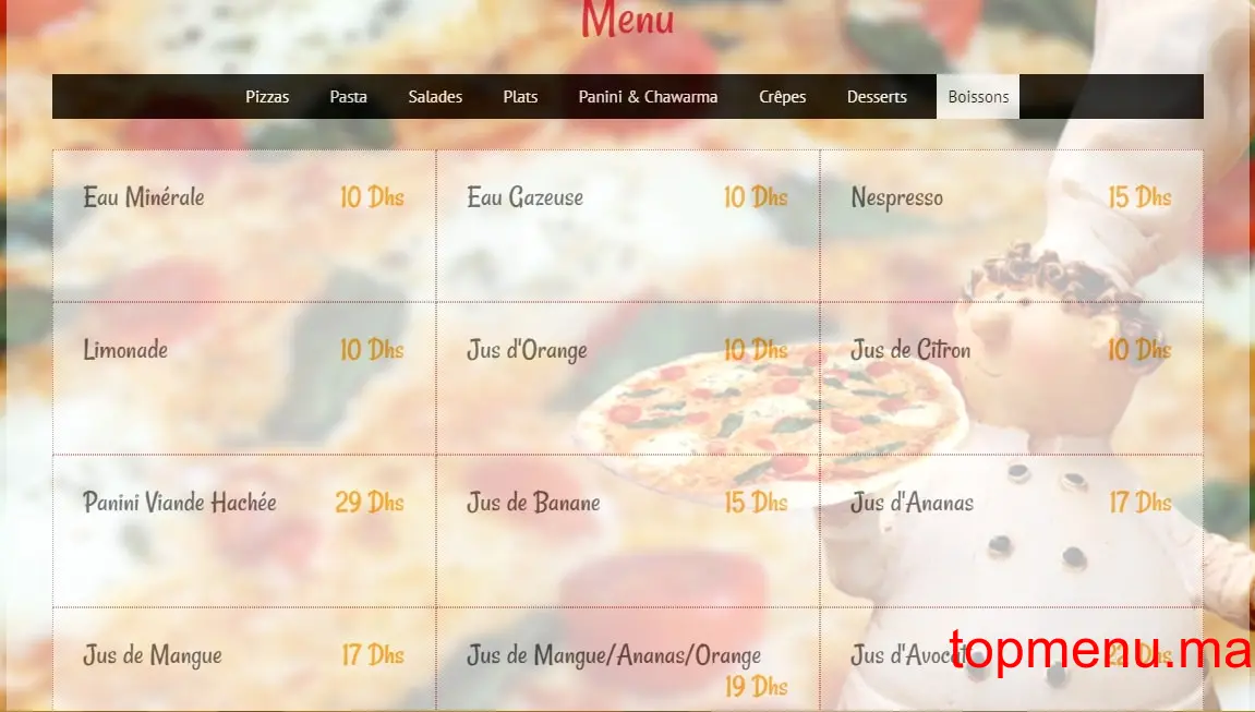 Mozzarino menu page 8