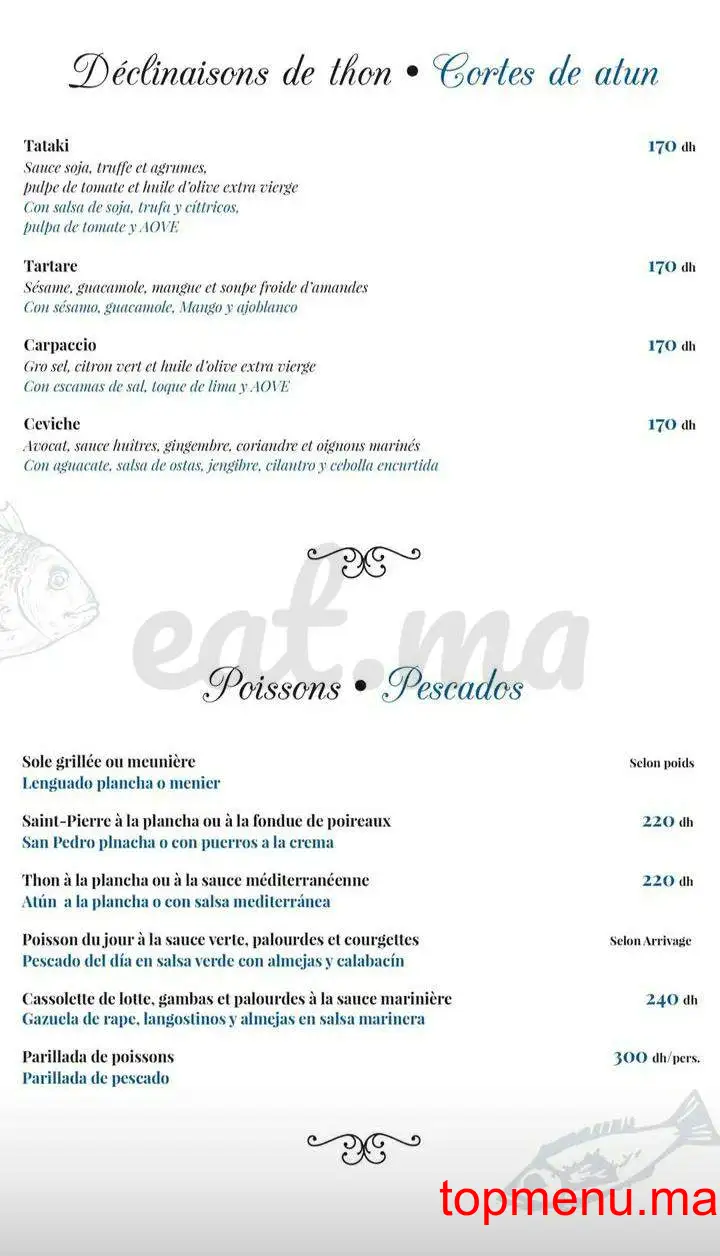 Côté Sud menu page 1