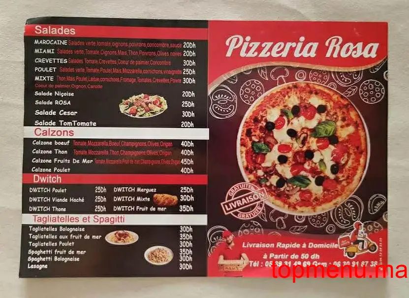 Pizzeria Rosa menu page 2