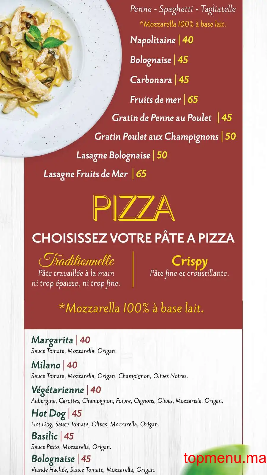 Antico Forno menu page 2