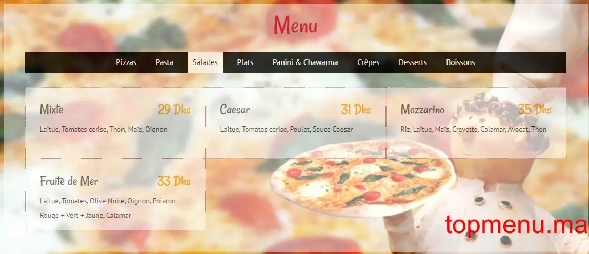 Mozzarino menu page 3