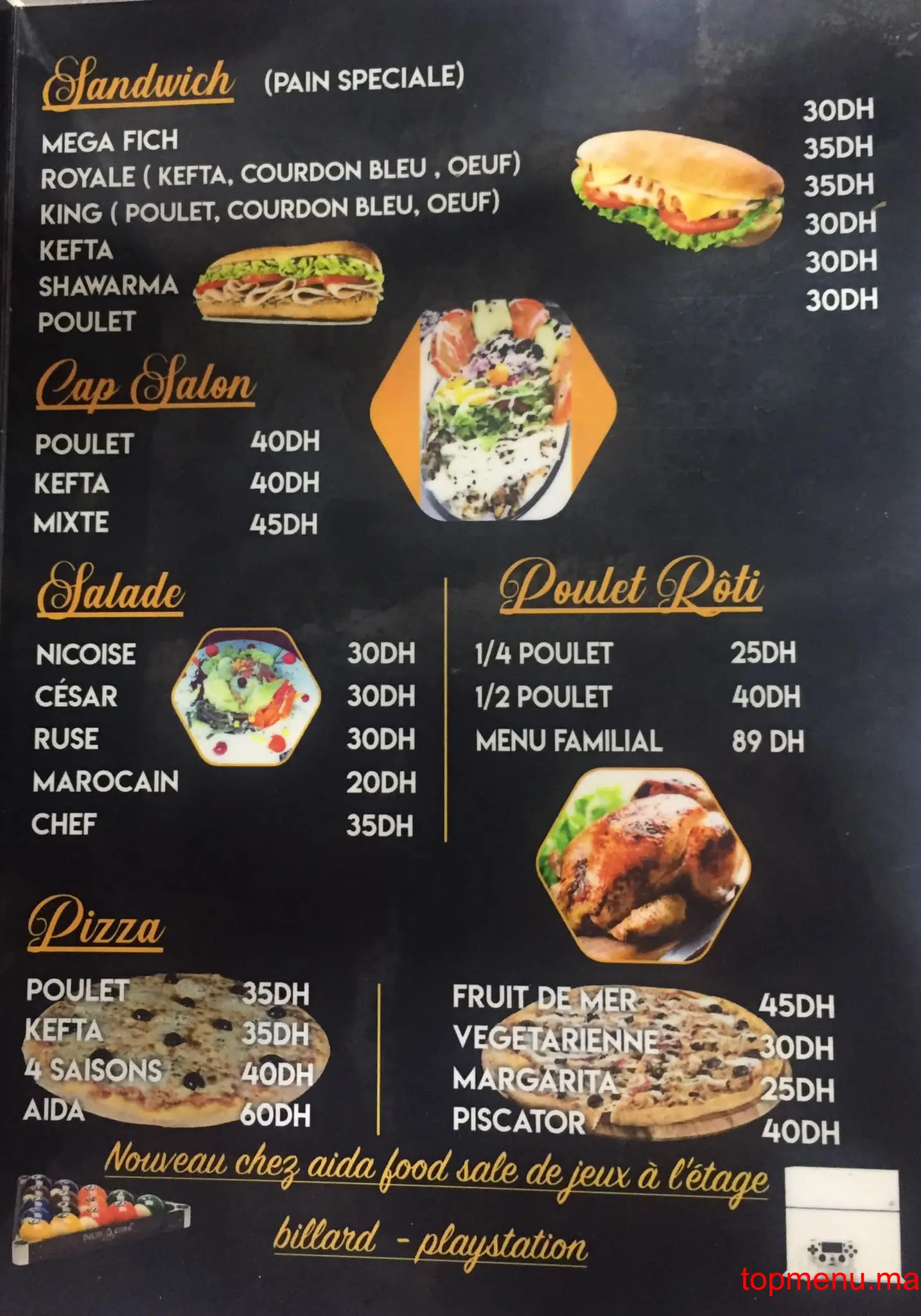 Aida Food menu page 2