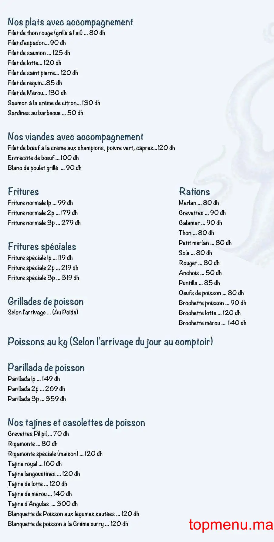 Antartique menu page 2