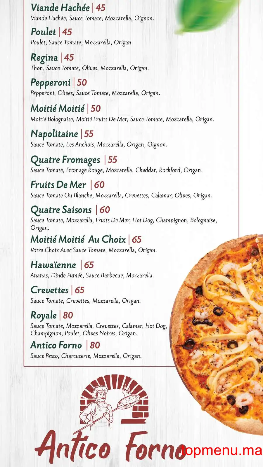 Antico Forno menu page 3