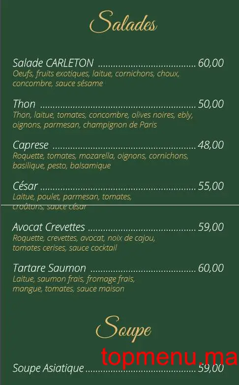 Villa Carleton menu page 2