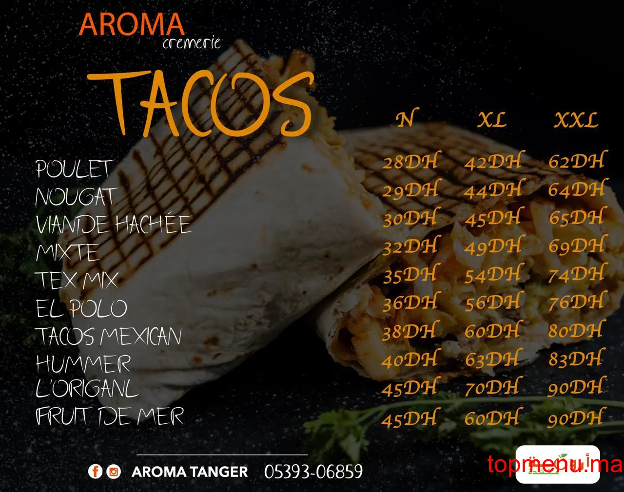 Aroma Tanger menu page 7