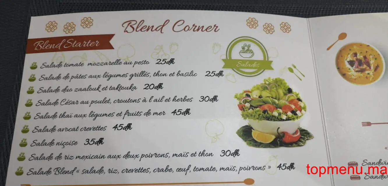 Beldi Blend Corner menu page 4