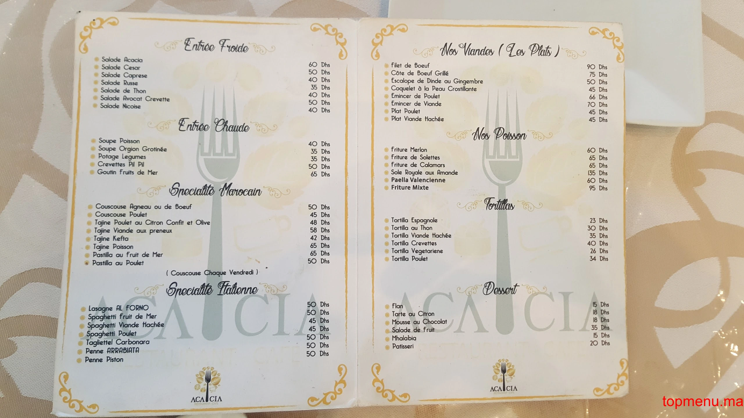 acacia menu page 1