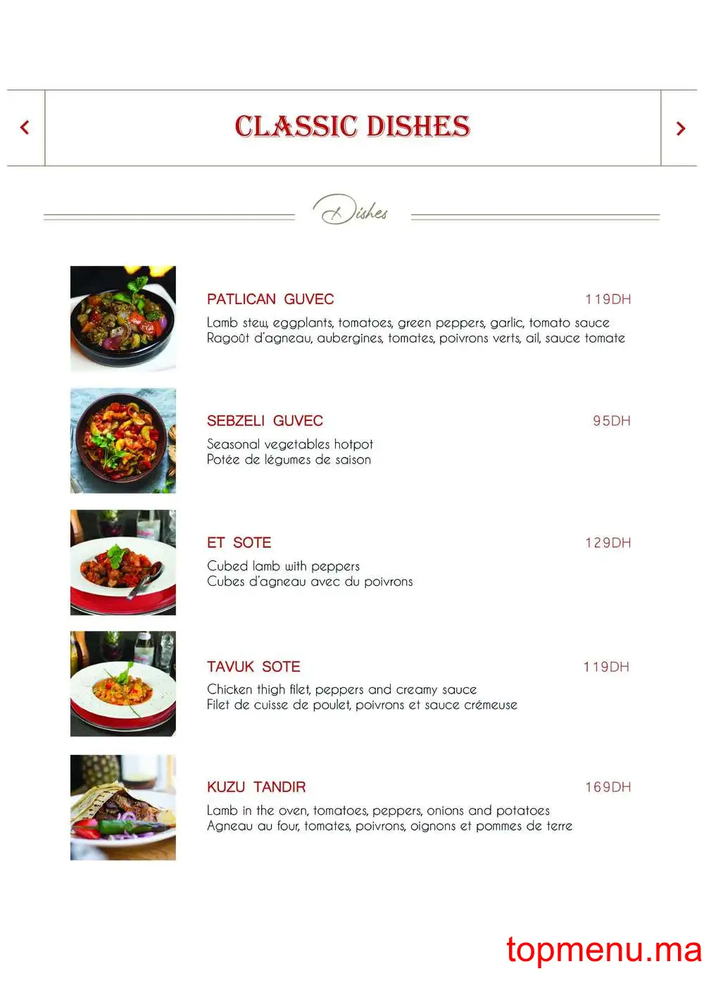 Beymen menu page 2