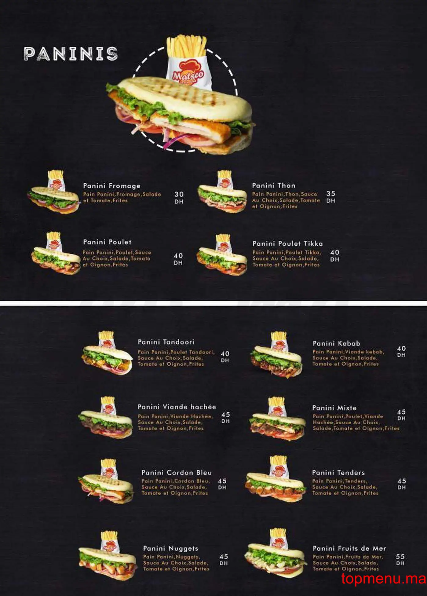 Matsco menu page 2