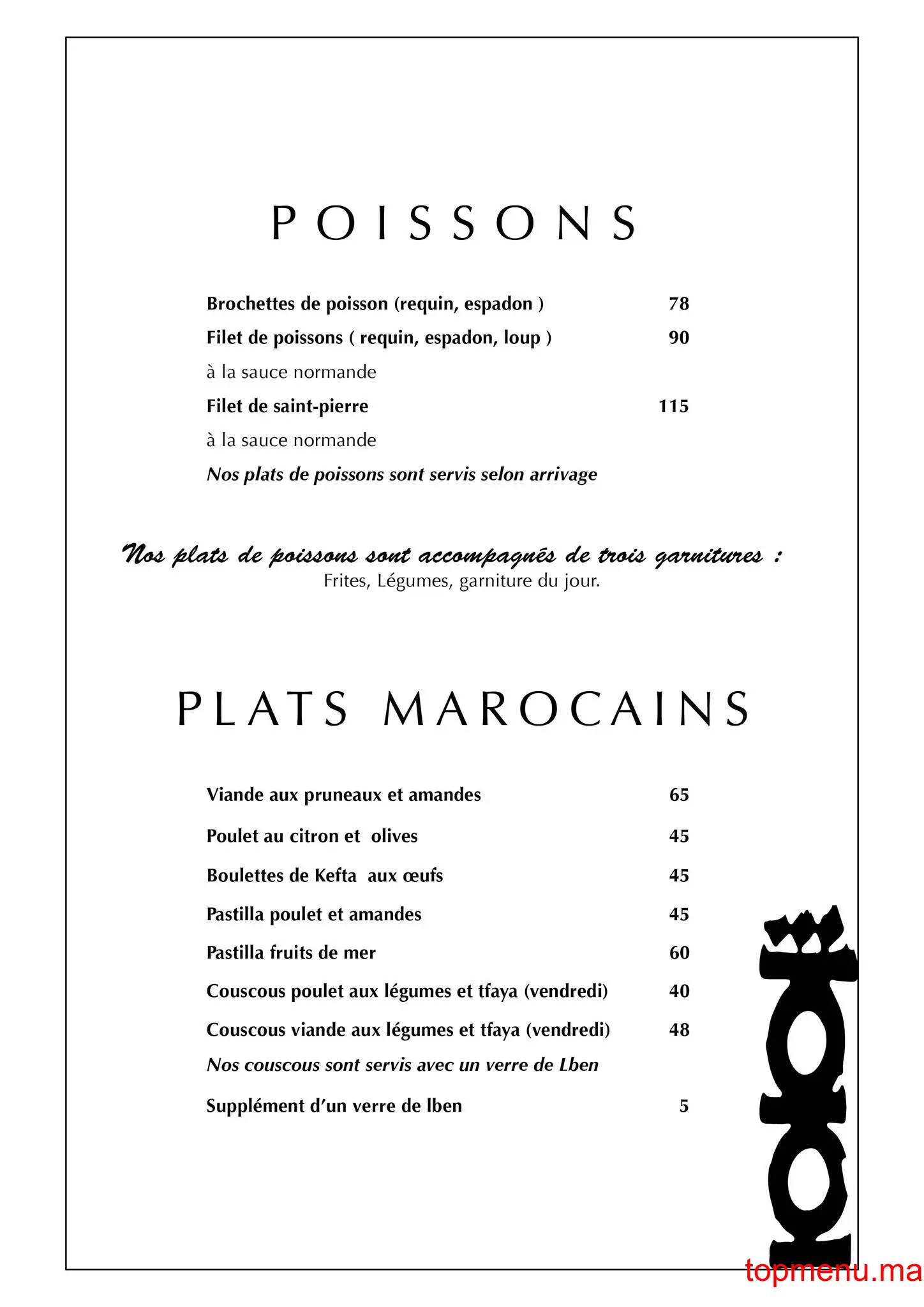 5 Saisons menu page 5