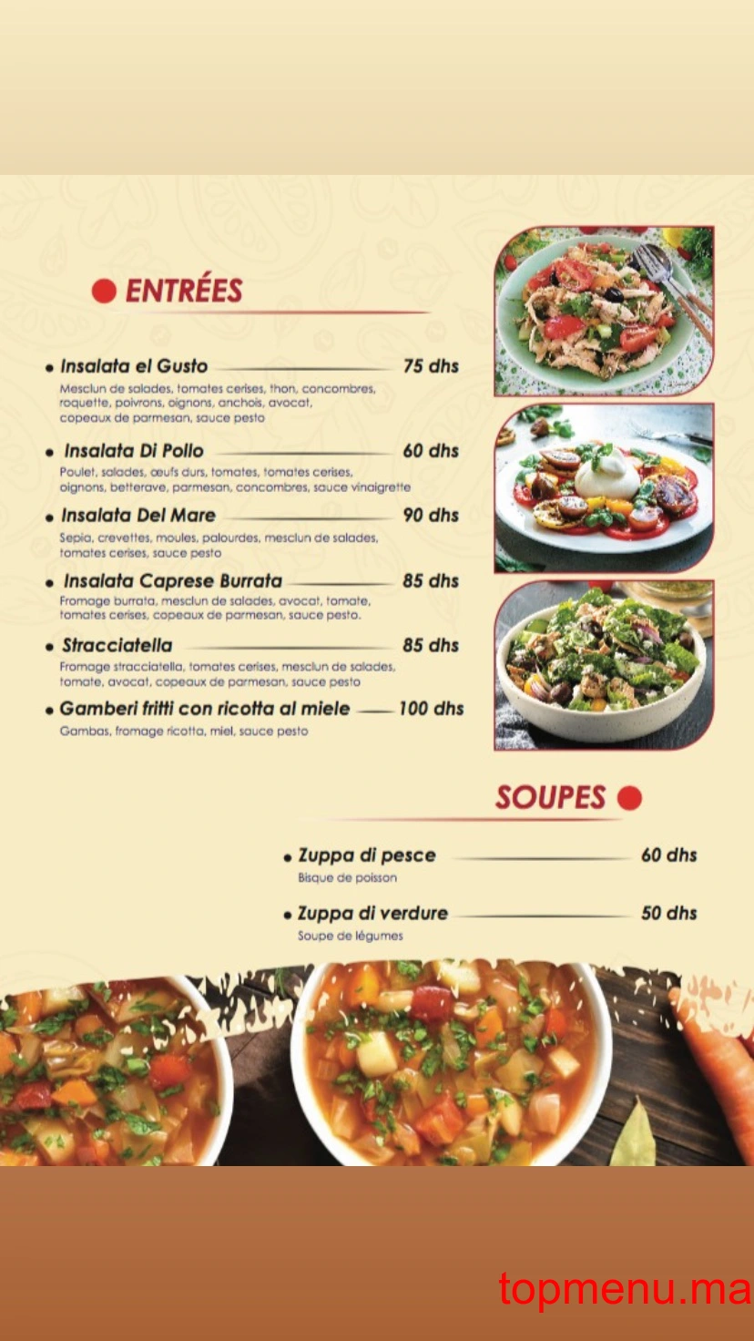 Gusto l’italien autrement menu page 2