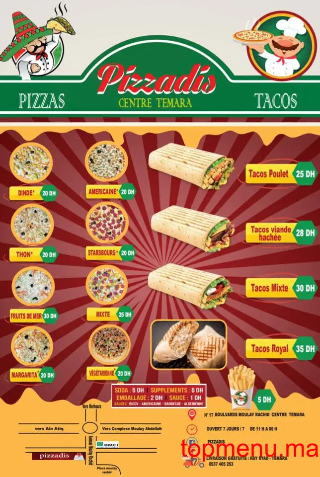 Pizzadis menu page 2