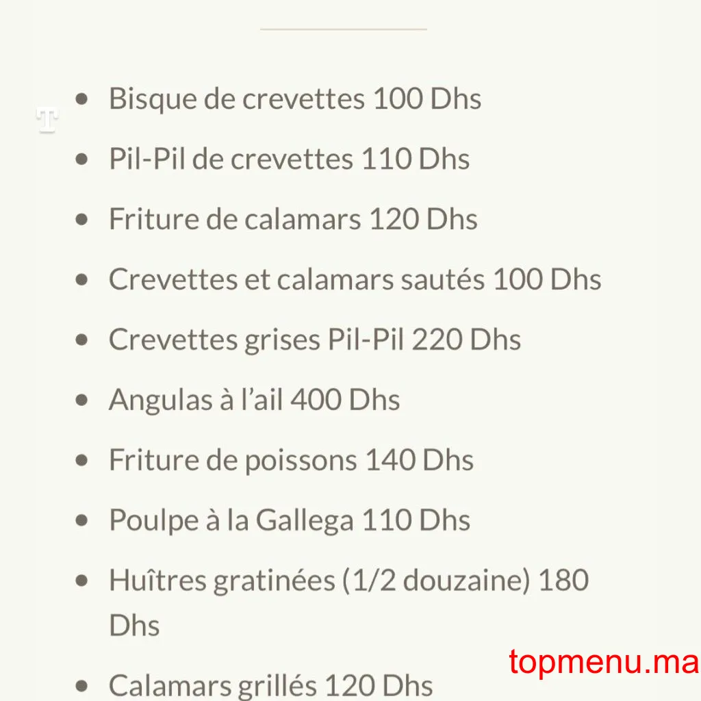 Les Trois Palmiers menu page 5