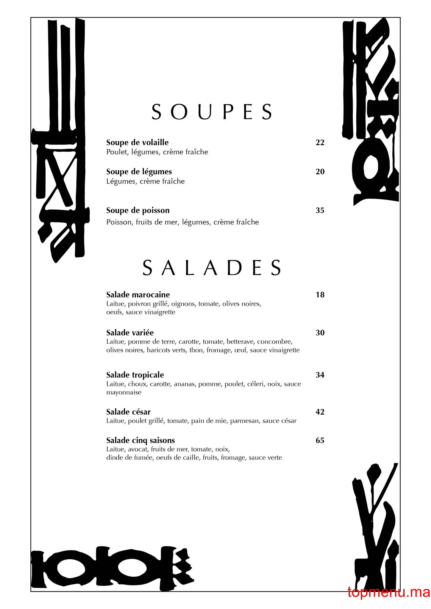 5 Saisons menu page 7