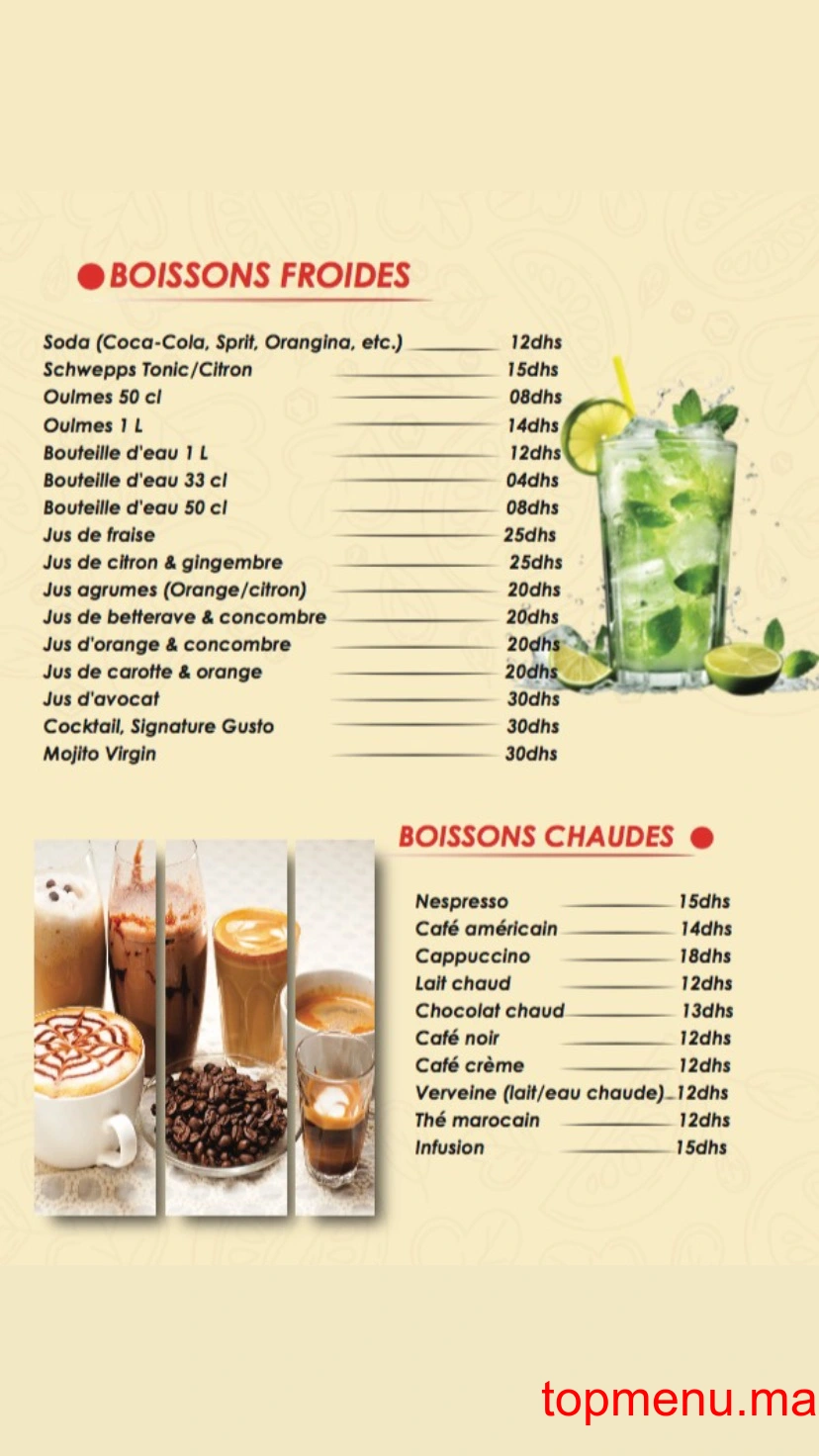 Gusto l’italien autrement menu page 7