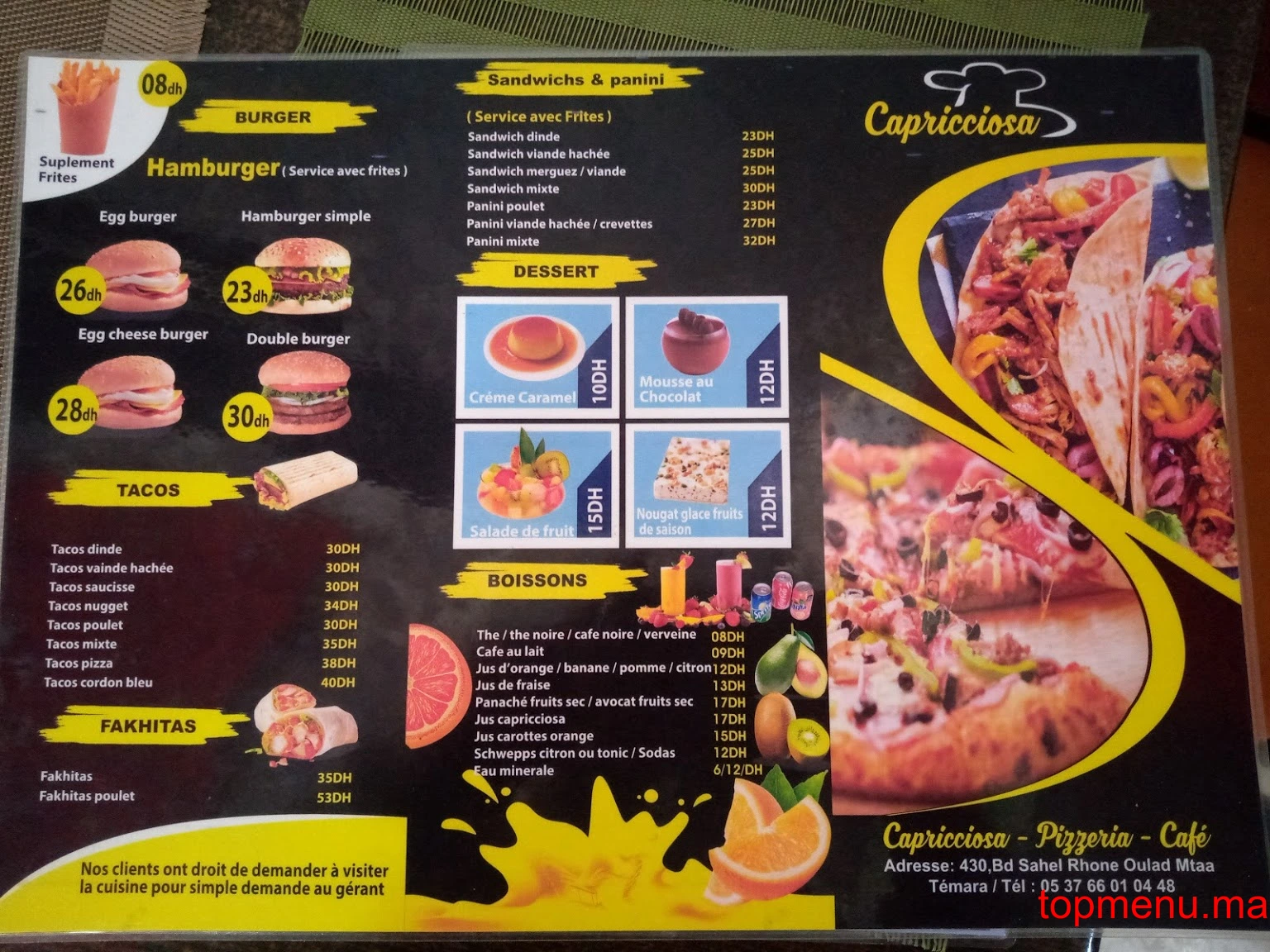 Capricciosa menu page 3