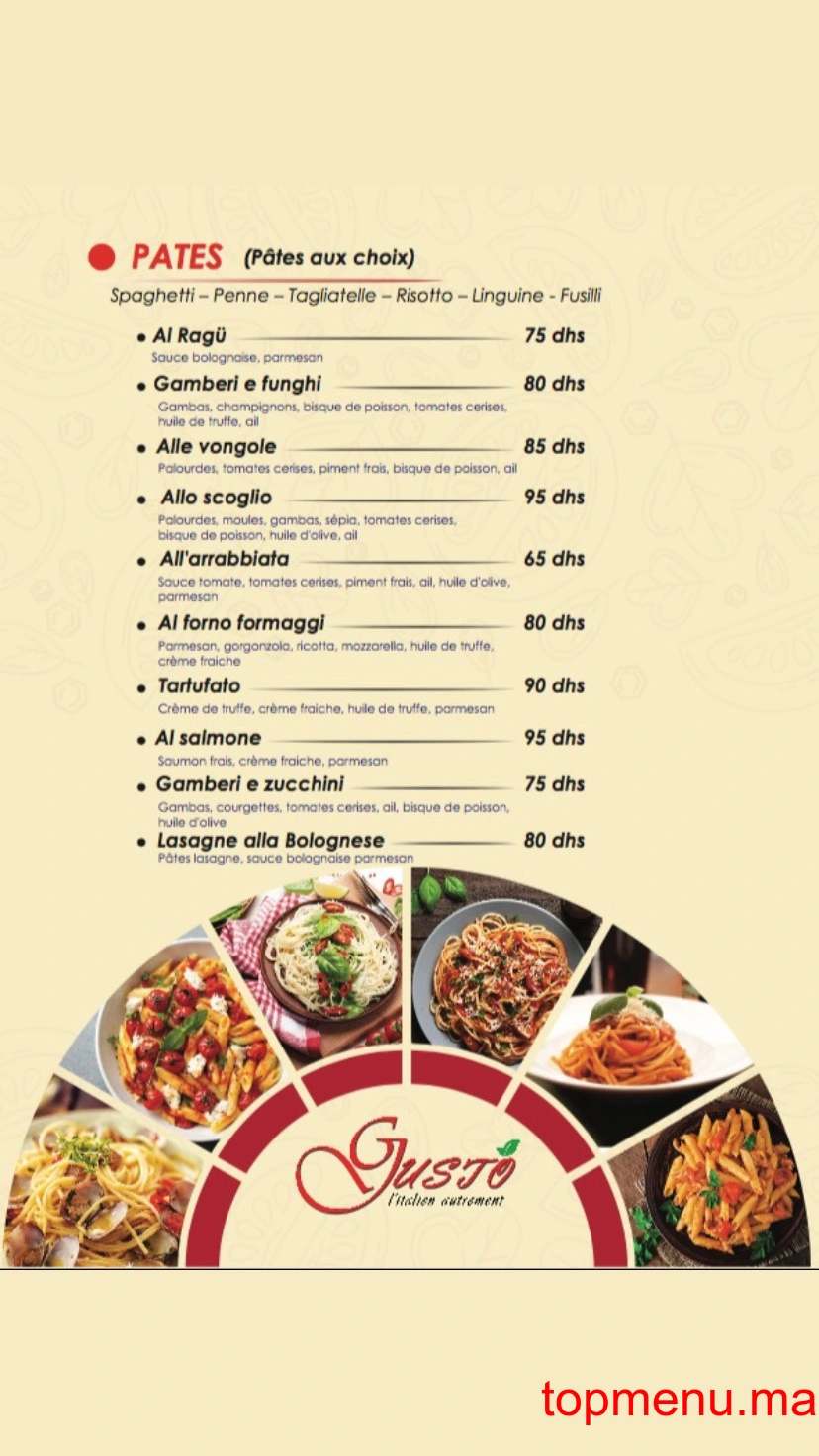 Gusto l’italien autrement menu page 4