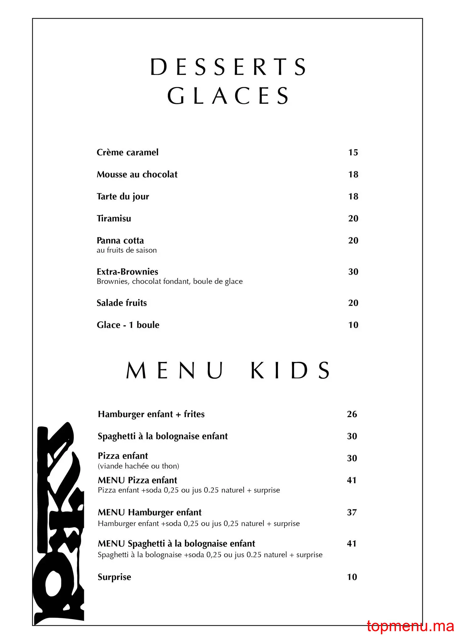 5 Saisons menu page 2