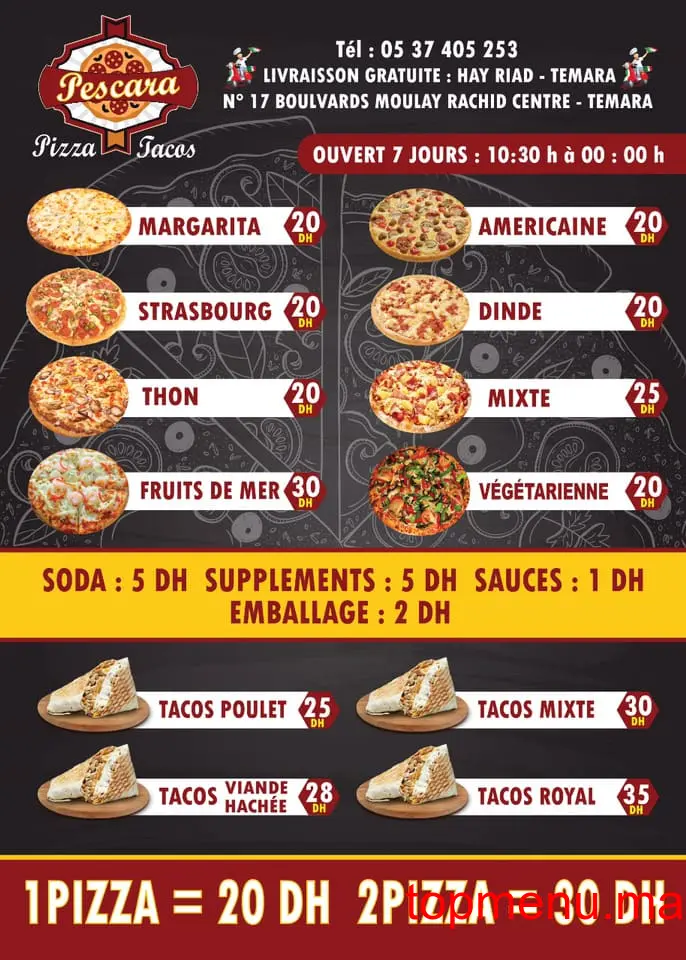 Pescara menu page 1