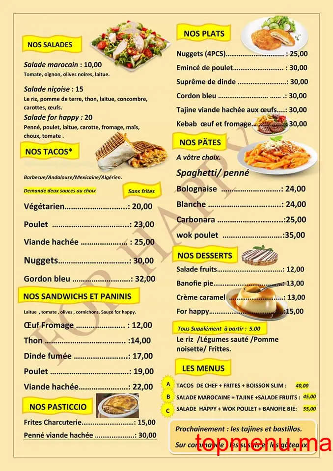 For Happy menu page 2