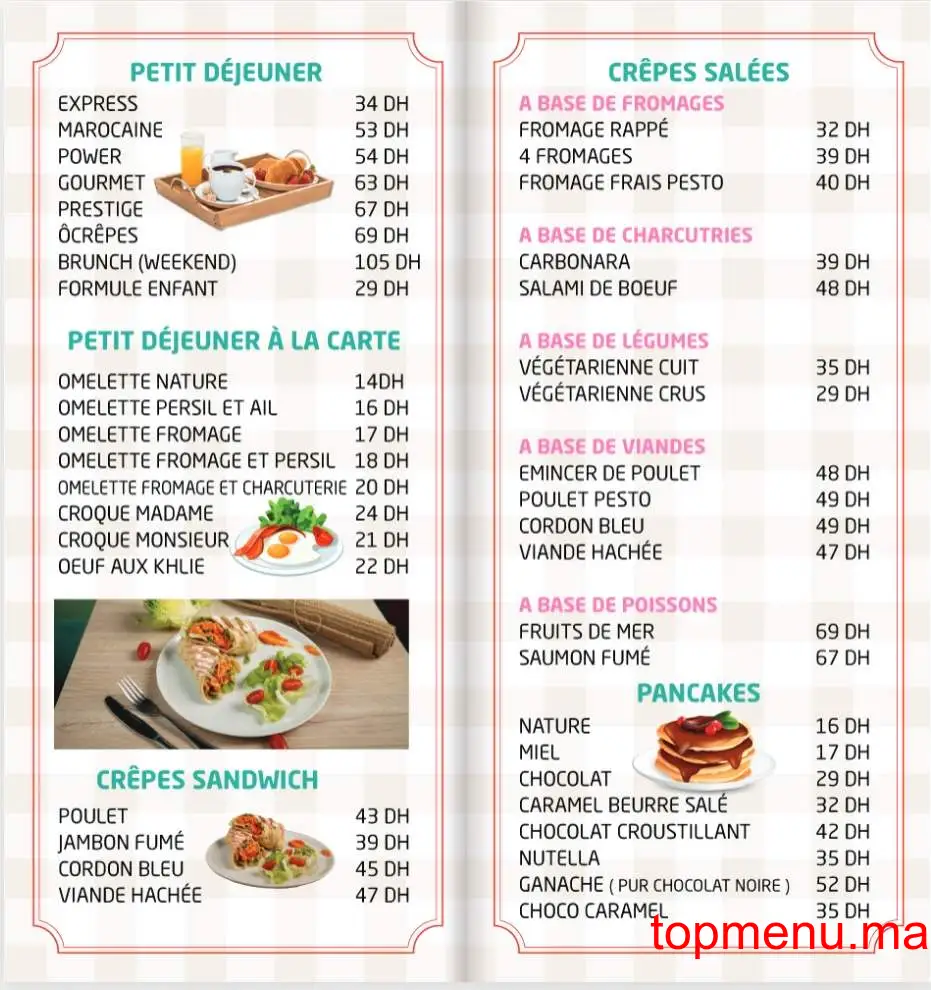 Ô Crêpes menu page 2