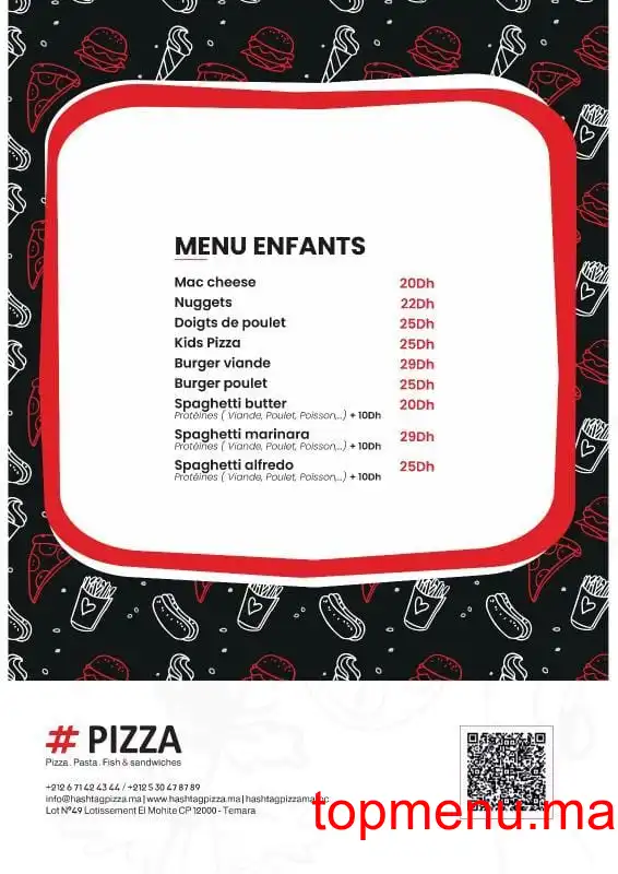 Hashtag Pizza menu page 5